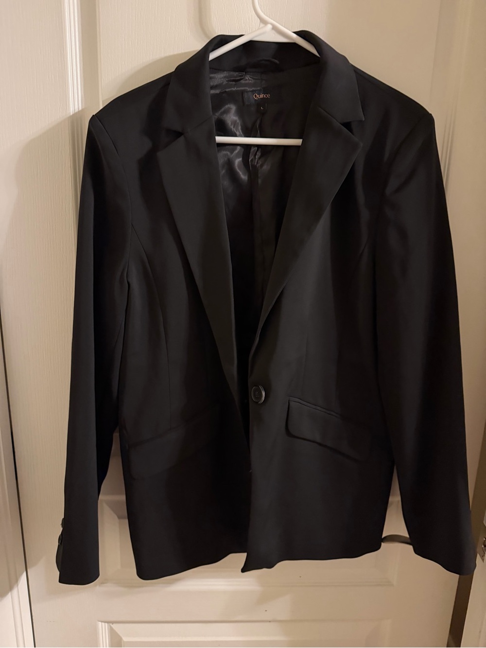 Quince Black Single-Button Women's Blazer
